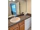 A bathroom featuring a single sink vanity with a dark countertop at 10316 Carrollwood Ct # 57, Tampa, FL 33618