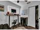 Bedroom featuring ceiling fan and desk setup at 129 Nw Lincoln N Cir, St Petersburg, FL 33702