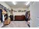 Spacious walk-in closet with shelving and hanging storage at 13042 Pennybrook Dr, Riverview, FL 33579