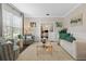 Bright living room with comfortable seating, a view into an office space, and stylish decor at 19810 Prince Benjamin Dr, Lutz, FL 33549