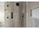 Custom tile shower with rainfall shower head and multiple shower jets at 19810 Prince Benjamin Dr, Lutz, FL 33549