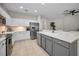 Bright kitchen showcasing stainless appliances, sleek countertops, and gray cabinets at 2344 Pleasant Hill Ln, Holiday, FL 34691