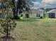 Spacious backyard with a well-maintained lawn and a view of neighboring homes, perfect for outdoor activities at 3686 Zephyr Preserve Pl, Zephyrhills, FL 33541