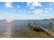 Waterfront view of a private dock on a sunny day with clear blue sky and calm water at 2402 Baywood W Dr, Dunedin, FL 34698