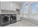 This well-appointed laundry room features modern appliances, ample storage, and plenty of counter space at 2402 Baywood W Dr, Dunedin, FL 34698