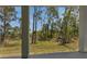 Covered patio looking out on sunny backyard with lush trees and greenery at 2444 Jacobs St, Port Charlotte, FL 33953