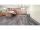 Kitchen and dining area with seating and tile floors at 28628 Bennington Dr, Wesley Chapel, FL 33544