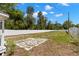 Large, fenced backyard featuring a concrete slab, perfect for outdoor activities and gatherings at 3310 70Th N Ave, St Petersburg, FL 33702