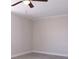 Clean lines, a ceiling fan, fresh paint and new flooring are features of this bedroom at 5143 Jasmine Cir, St Petersburg, FL 33714