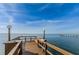 Picturesque pier view with scenic lighting, sturdy railings and inviting wooden decking over calm waters, perfect for serene moments at 650 Pinellas Point S Dr # 216, St Petersburg, FL 33705
