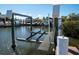This boat lift with powerheads provides a convenient way to store and maintain your boat right at home at 6505 Bimini Ct, Apollo Beach, FL 33572
