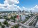 Aerial view highlighting the building location, pool and surrounding cityscape at 750 4Th Avenue South # 601H, St Petersburg, FL 33701