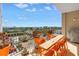 Enjoy outdoor living on this balcony with a dining table and city views at 750 4Th Avenue South # 601H, St Petersburg, FL 33701