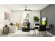 Bright and contemporary living room with a dining area and stylish furniture at 7770 Painted Sky Pl, Land O Lakes, FL 34637