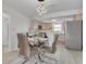 Eat-in kitchen area with stainless steel appliances and modern pendant lighting at 7906 Bayshore Dr, Seminole, FL 33776