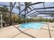 Screened-in pool with palm trees at 7906 Bayshore Dr, Seminole, FL 33776