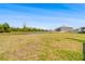Wide view of the expansive backyard with lush green grass and mature trees at 12107 Nouveau Ave, Spring Hill, FL 34610