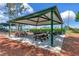 Shaded picnic area with tables and a grill, ideal for outdoor dining and gatherings at 12653 Longcrest Dr, Riverview, FL 33579