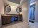 Bathroom boasting a double vanity and separate shower at 206 Soldier Ct, Seffner, FL 33584