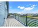 Wide balcony with water views features railing and outdoor lighting at 3496 Amberjack Dr, Hernando Beach, FL 34607