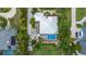 Aerial view showing the pool and landscaping, offering a serene retreat with an inviting outdoor space at 424 Island Cay Way, Apollo Beach, FL 33572