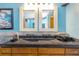 Close up view of a bathroom sink with modern cabinets and a custom concrete countertop at 424 Island Cay Way, Apollo Beach, FL 33572