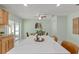 Bright kitchen island with a white countertop, perfect for meal preparation and casual dining at 439 E Boyer St, Tarpon Springs, FL 34689