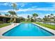 Inviting backyard pool with a statue, surrounded by well-maintained landscaping and a canal view at 5201 Dover Ne St, St Petersburg, FL 33703