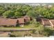 Aerial view highlighting the private backyard patios and well-kept green spaces at 7501 Greystone Dr, Hudson, FL 34667