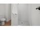 Close up on modern bathroom shower with toilet at 17062 Comunidad De Avila, Lutz, FL 33548