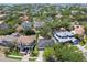 Picturesque aerial view of a residential area featuring beautiful homes surrounded by lush greenery, offering a tranquil setting at 2607 S Bryant Cir, Tampa, FL 33629