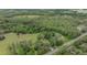 An aerial view highlighting the property's location near green fields and trees at 7249 Berry Rd, Zephyrhills, FL 33540
