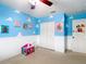 Bright bedroom featuring custom painted walls and a ceiling fan at 1105 Canyon Oaks Dr, Brandon, FL 33510