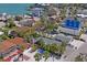 Coastal neighborhood aerial view showcases home with nearby waterfront and homes at 13123 4Th E St, Madeira Beach, FL 33708
