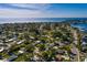 Expansive aerial view shows the cozy home and the proximity to the bay at 4126 Carson Ne St, St Petersburg, FL 33703