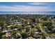 Expansive aerial view shows the cozy home and the proximity to the bay at 4126 Carson Ne St, St Petersburg, FL 33703