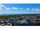 Panoramic aerial view of a waterfront community with beautiful homes and winding canals at 4804 Longwater Way, Tampa, FL 33615