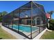 Pool with an extended screen enclosure for outdoor enjoyment and relaxation at 4804 Longwater Way, Tampa, FL 33615