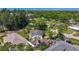 This is an aerial view of the property showing the neighborhood and beautiful trees at 5995 59Th N Way, St Petersburg, FL 33709