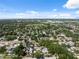 Panoramic aerial shot displays the tranquil neighborhood and surrounding green spaces on a sunny day at 7313 8Th N Ave, St Petersburg, FL 33710