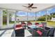 Well-designed lanai with outdoor seating offers great views of the backyard at 7553 Sequoia Dr, New Port Richey, FL 34653