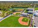 Aerial view of the Toronto Blue Jays baseball training complex with multiple fields and modern facilities for a premier athletic experience at 1211 Penny Ct, Dunedin, FL 34698