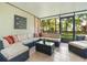 Enclosed patio with comfortable seating and a view of the outdoors at 25 Woods Landing Trl, Oldsmar, FL 34677