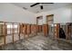 Spacious living room features block construction, exposed wall beams and open layout at 512 79Th Ave, St Pete Beach, FL 33706