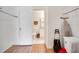 Spacious closet adjacent to bathroom, offering functional storage solutions at 9001 Tudor Dr # H210, Tampa, FL 33615