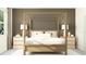 Serene bedroom with a four-poster bed, neutral decor, and natural light from the window at 9816 Minnow Ray Dr, Land O Lakes, FL 34638