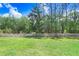 Beautiful backyard with a white picket fence and vibrant green lawn, providing a secure and picturesque outdoor space at 10703 Morning Dew Way, Tampa, FL 33647