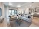 Open-concept living room with modern furniture, decor, and sliding glass doors to the outdoors at 17909 Nadine Pl, Nokomis, FL 34275