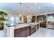 Spacious kitchen with dark wood cabinets, granite countertops, and stainless steel appliances at 22338 Bartholdi Cir, Land O Lakes, FL 34639