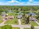 Expansive aerial view of home, showcasing its picturesque location on a lake at 3626 Lake Joyce Dr, Land O Lakes, FL 34639